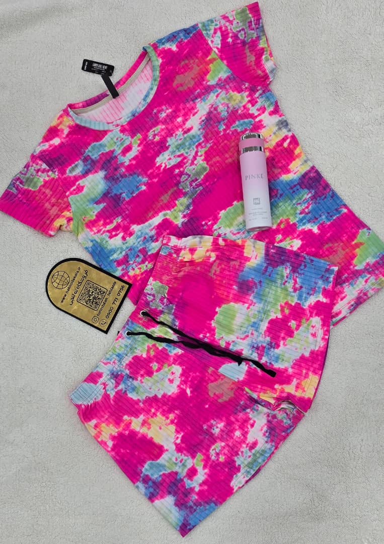 ست تیشرت شورتک زنانه آبرنگی